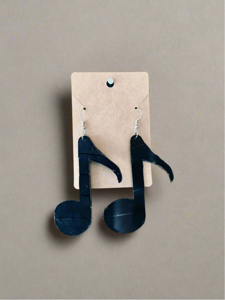 Music Note Vinyl Record Earrings